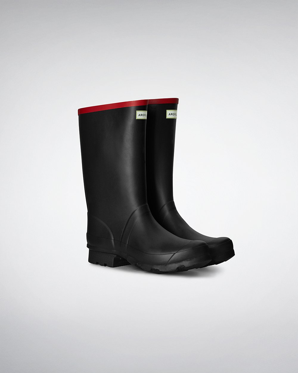 Womens Hunter Argyll - Short Rain Boots Black - 8639-ROKIC